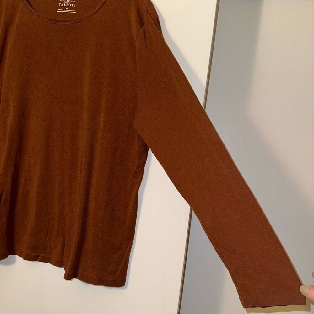 Talbots Womens Basic Bronze Brown Long Sleeve Shi… - image 4